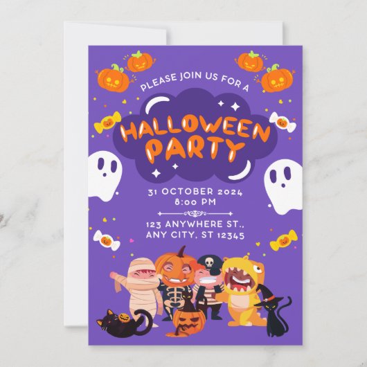 Geweldige Halloween-feestuitnodiging Kaart (Voorkant)