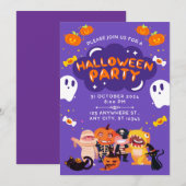 Geweldige Halloween-feestuitnodiging Kaart (Voorkant / Achterkant)