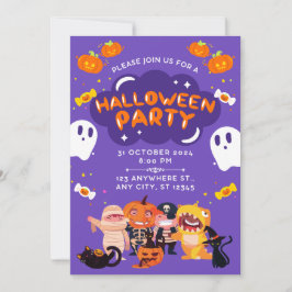 Geweldige Halloween-feestuitnodiging Kaart