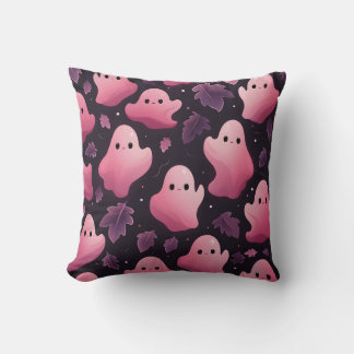Geweldige Halloween Pattern Schattige Roze Geesten Kussen