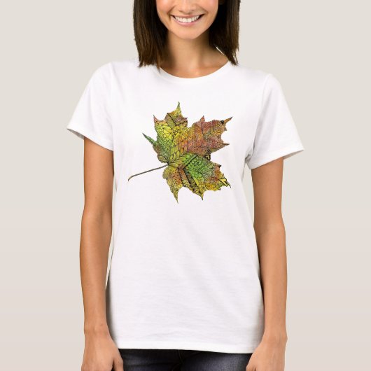 Geweldige hand geïllustreerd Artsy Maple Leaf T-shirt (Voorkant)