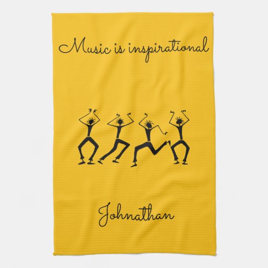 Geweldige, Happiness Party Dansers Keuken Handdoek (Verticaal)