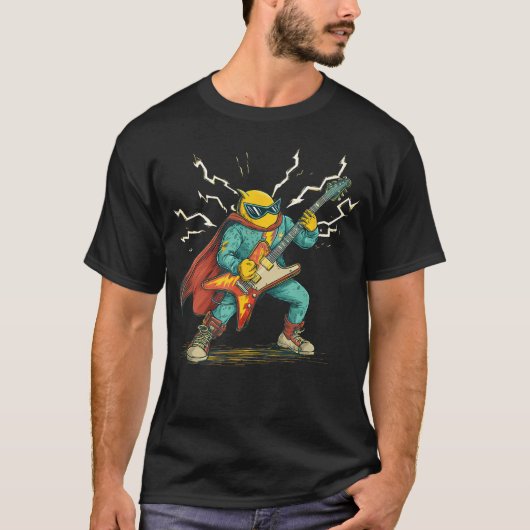 Geweldige heldenuitstraling met cape en t-shirt (Voorkant)