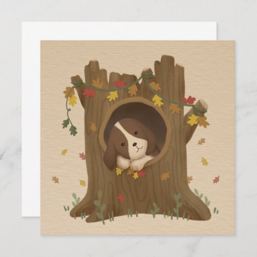 Geweldige herfst: Beagle Bedankkaart (Voorkant / Achterkant)