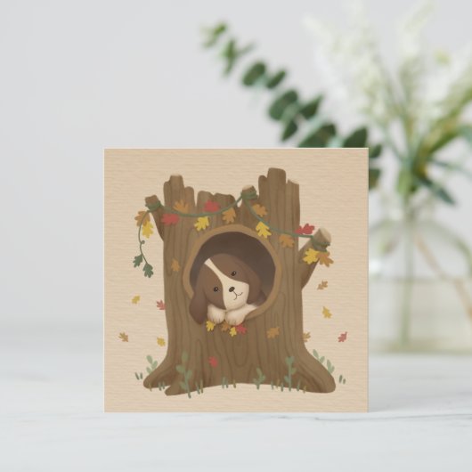 Geweldige herfst: Beagle Feestdagenkaart (Staand voorkant)