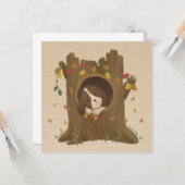 Geweldige herfst: Beagle Kaart (Voorkant / Achterkant in situ)