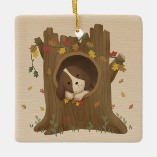 Geweldige herfst: Beagle Keramisch Ornament (Voorkant)