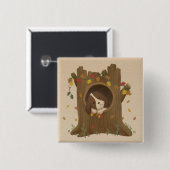 Geweldige herfst: Beagle Vierkante Button 5,1 Cm (Voorkant /achterkant)