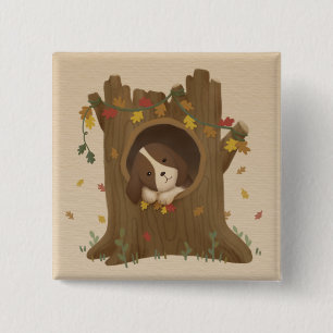 Geweldige herfst: Beagle Vierkante Button 5,1 Cm