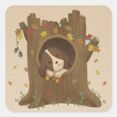 Geweldige herfst: Beagle Vierkante Sticker (Voorkant)