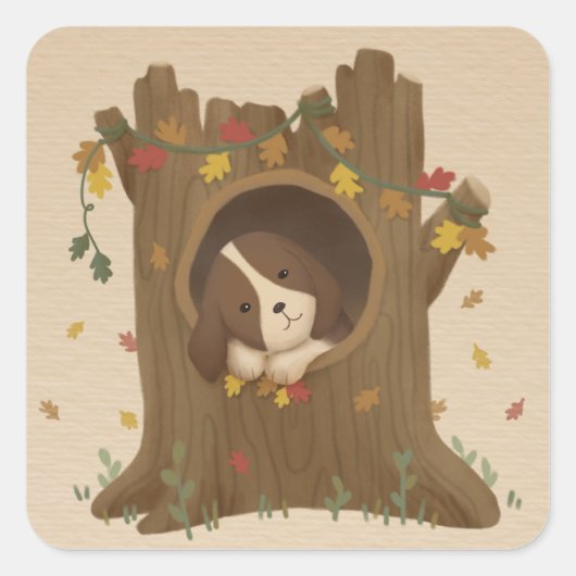 Geweldige herfst: Beagle Vierkante Sticker (Voorkant)
