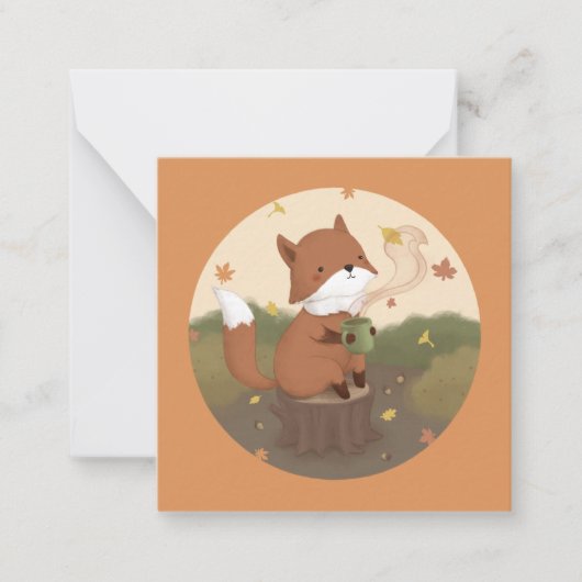 Geweldige herfst: Fox Notitiekaartje (Voorkant)