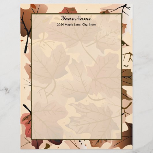 Geweldige herfst Leaves Letterhead Briefpapier Gepersonaliseerd Briefhoofd (Voorkant)