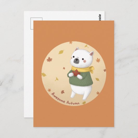 Geweldige herfstillustratiekunst briefkaart (Voorkant / Achterkant)