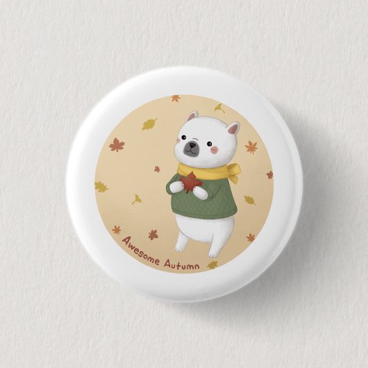 Geweldige herfstillustratiekunst ronde button 3,2 cm (Voorkant)