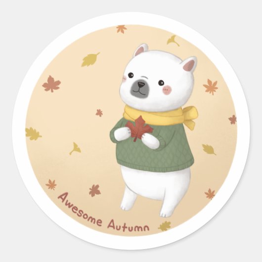 Geweldige herfstillustratiekunst ronde sticker (Voorkant)