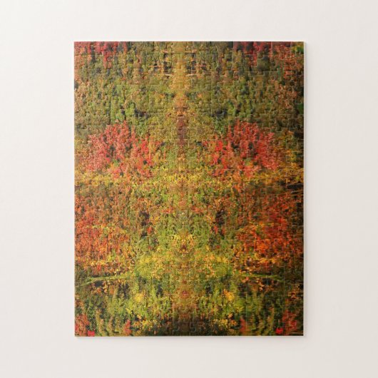 Geweldige herfstreflecties in water legpuzzel (Verticaal)