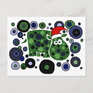 Geweldige Hippo kerstkunst Abstract Feestdagenkaart