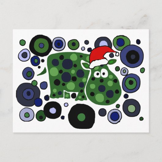 Geweldige Hippo kerstkunst Abstract Feestdagenkaart (Voorkant)