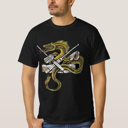 Geweldige Hockey met Dragon Graphic T-shirt (Voorkant)