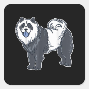 Geweldige-hoe-hoe-hondje en Panda-Beer, hond-Panda Vierkante Sticker