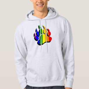 Geweldige hombeer Regenboog POOTAFDRUK Hoodie