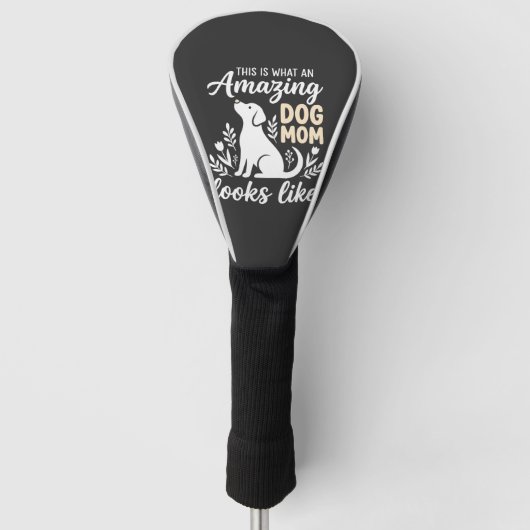 Geweldige Hond Moeder Bloemige Hond Liefhebber Golfheadcover (Voorkant)