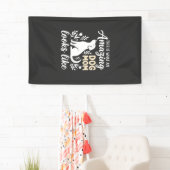 Geweldige Hond Moeder Bloemige Hond Liefhebber Spandoek (Insitu)