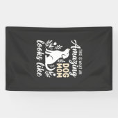 Geweldige Hond Moeder Bloemige Hond Liefhebber Spandoek (Horizontaal)