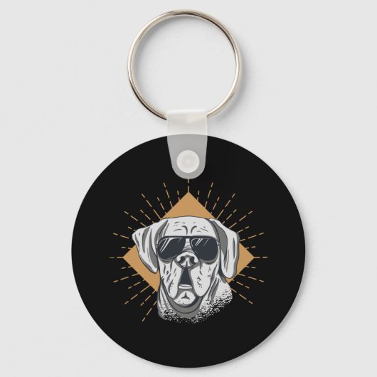 Geweldige Honden Zonnebril Sleutelhanger (Voorkant)