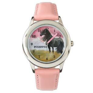 Geweldige Horse Waterverf Watch Horloge