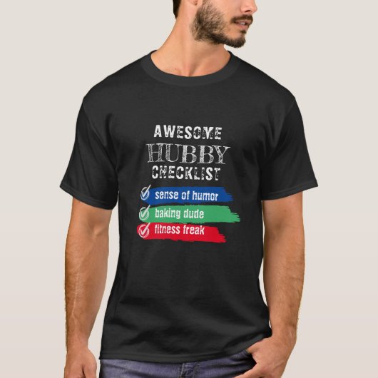 Geweldige Hubby Checklist Valentijn aanpassen T-shirt (Voorkant)