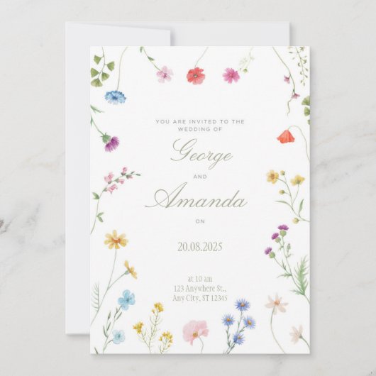 Geweldige huwelijksuitnodiging 2025 kaart (Voorkant)