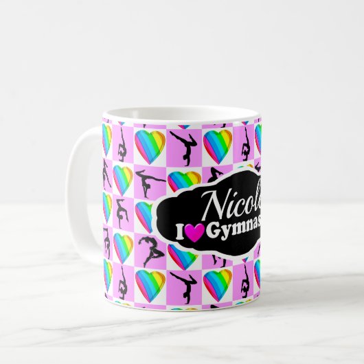 GEWELDIGE I LIVE GYMNASTICS ONTWERP KOFFIEMOK (Voorkant links)