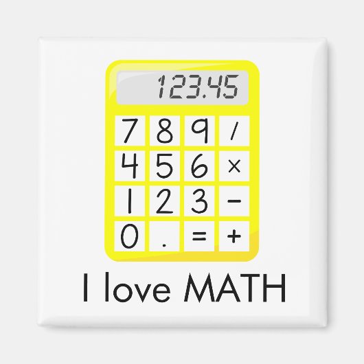 Geweldige I love Wiskunde Calculator Magneet (Voorkant)