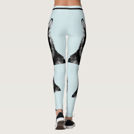Geweldige Ice Blue Siberian Husky Leggings (Achterkant)