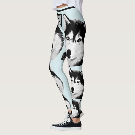 Geweldige Ice Blue Siberian Husky Leggings (Links)
