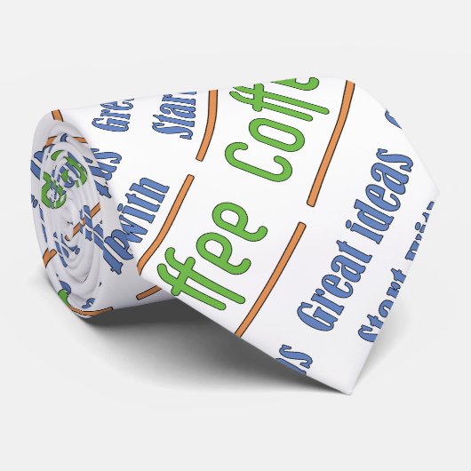 Geweldige ideeën Begin met koffie Stropdas (Opgerold)