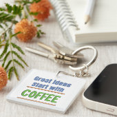 Geweldige ideeën beginnen met Coffee Sweatshirt Sleutelhanger (Voorkant Rechts)