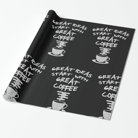 Geweldige ideeën beginnen met geweldige koffie cadeaupapier (Uitgerold)
