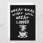 Geweldige ideeën beginnen met geweldige koffie kaart (Voorkant / Achterkant)