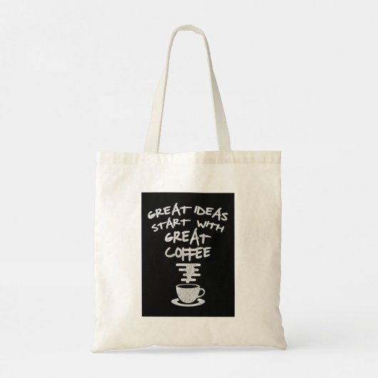 Geweldige ideeën beginnen met geweldige koffie tote bag (Achterkant)
