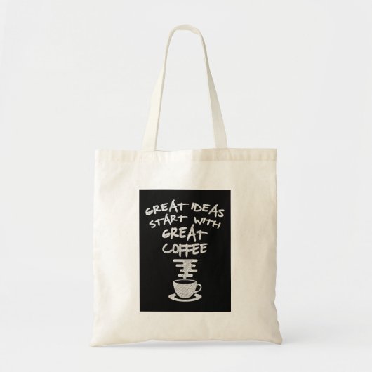 Geweldige ideeën beginnen met geweldige koffie tote bag (Voorkant)