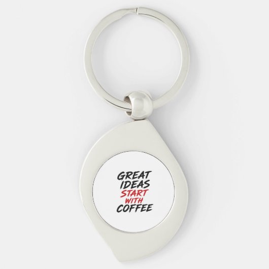 Geweldige ideeën beginnen met koffie sleutelhanger (Voorkant)