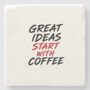 Geweldige ideeën beginnen met koffie stenen onderzetter