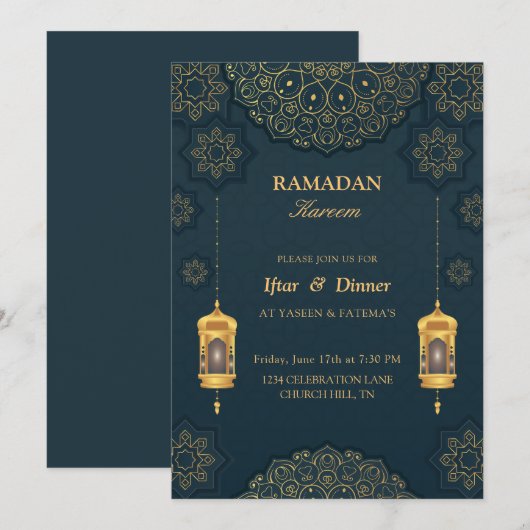 Geweldige Iftar-uitnodiging Kaart (Voorkant / Achterkant)