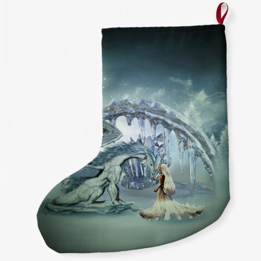 Geweldige ijsdraak grote kerstsok (Achterkant)