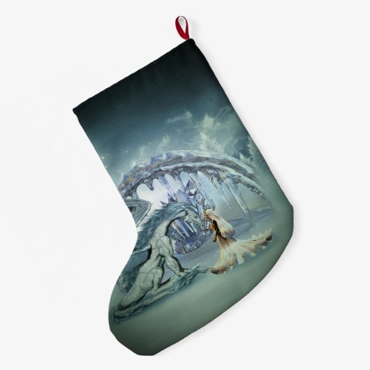 Geweldige ijsdraak grote kerstsok (Achterkant (Hangend))