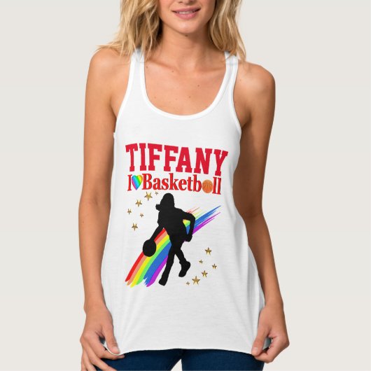 GEWELDIGE IK HOU VAN BASKETBAL GEPERSONALISEERDE T TANKTOP (Voorkant)