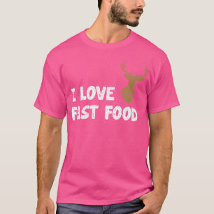 Geweldige Ik hou van fastfood jacht herten jacht T-shirt